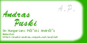 andras puski business card